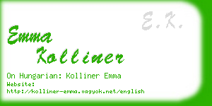 emma kolliner business card